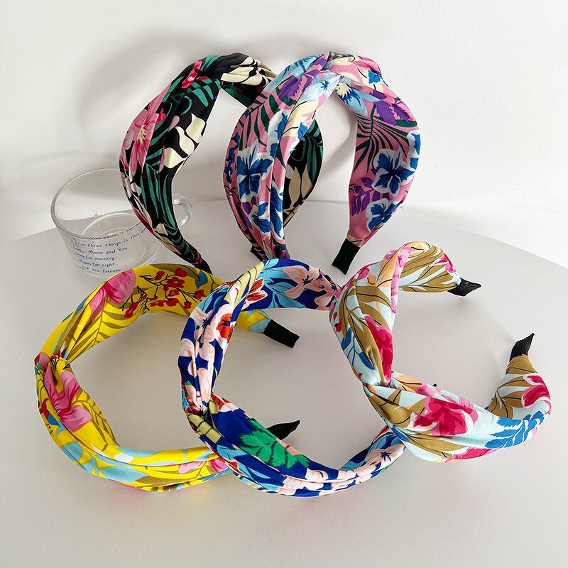 Headband Manufacturer - OEM/ODM European American New Printed Cross Wide Edge Retro