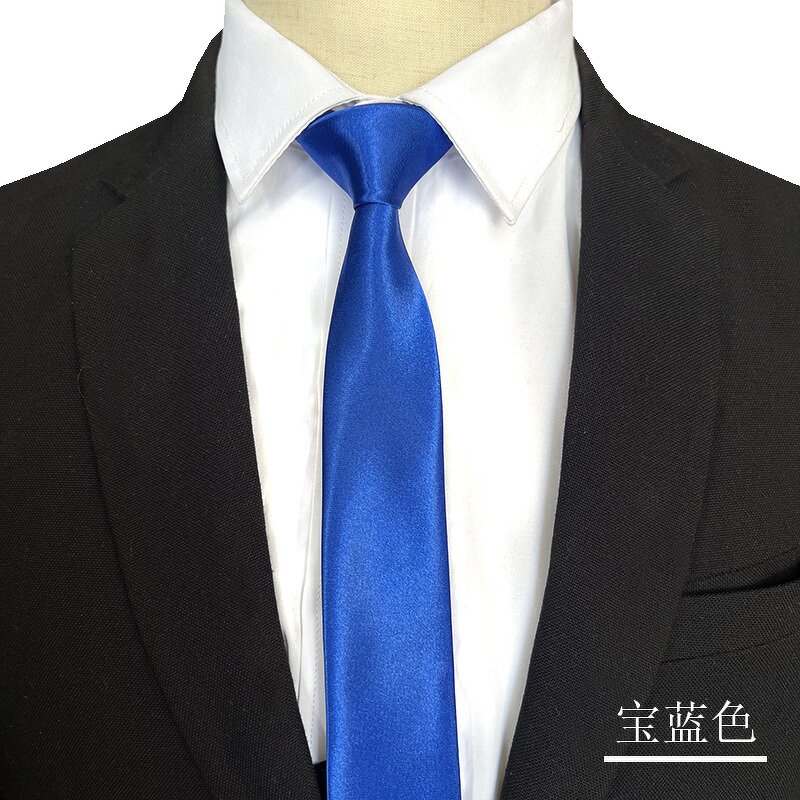 Men's Tie Factory - OEM/ODM Best Selling Luxury Plain 5cm Skinny Solid Color Necktie