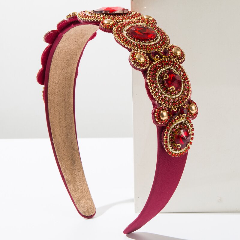 Headband Factory - OEM/ODM Wholesale Retro Baroque Fashion Luxury Colored Rhinestone