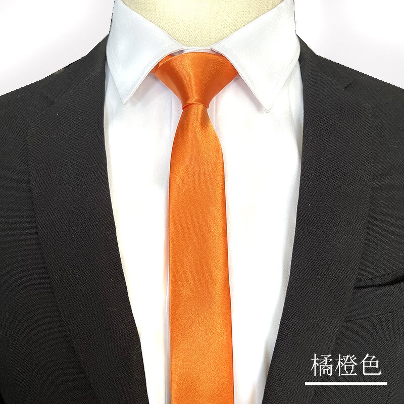 Men's Tie Factory - OEM/ODM Best Selling Luxury Plain 5cm Skinny Solid Color Necktie