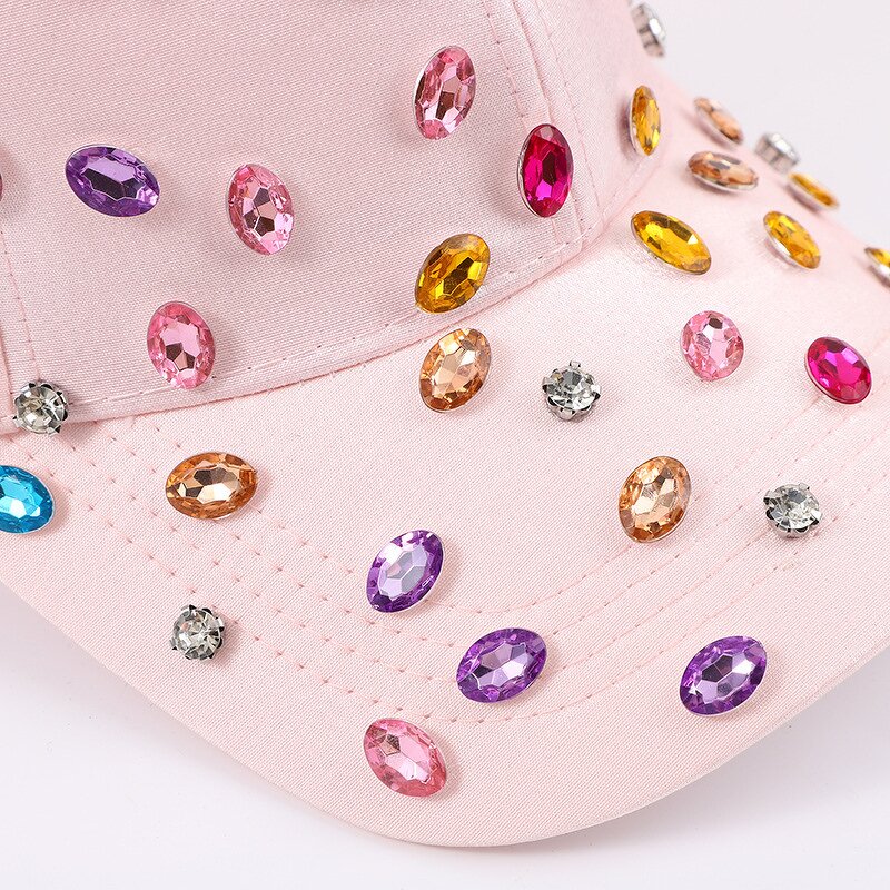 Visor Cap Manufacturer - OEM/ODM New Adult Female Korean Rhinestone Fashion Canvas Hat