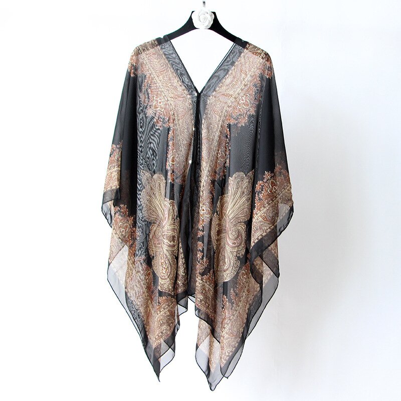 Beach Pareo Manufacturer - OEM/ODM Women Summer Poncho Chiffon Bikini Cover up Multifunctional