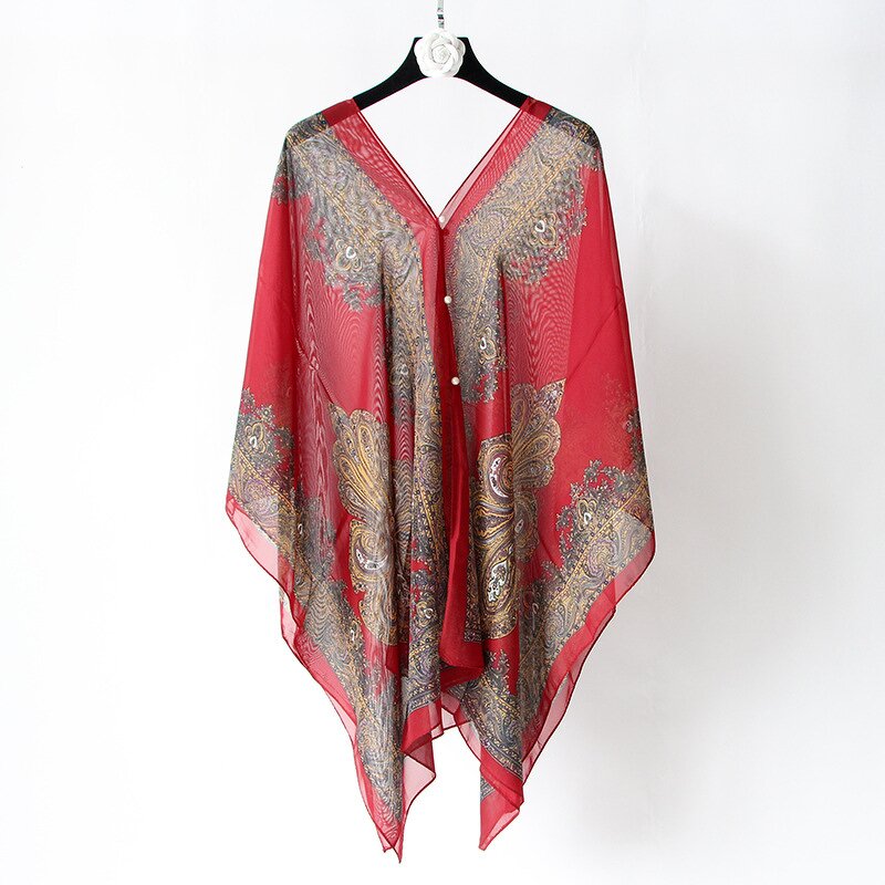 Beach Pareo Manufacturer - OEM/ODM Women Summer Poncho Chiffon Bikini Cover up Multifunctional