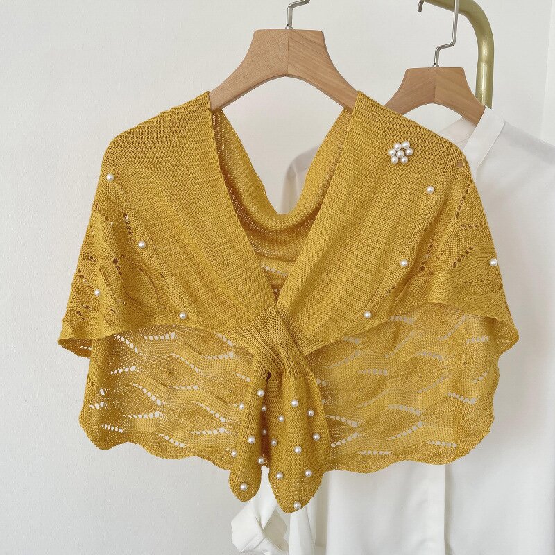 Knitted Shawl Manufacturer - OEM/ODM for Women Paired Spring Summer Wavy Pearl