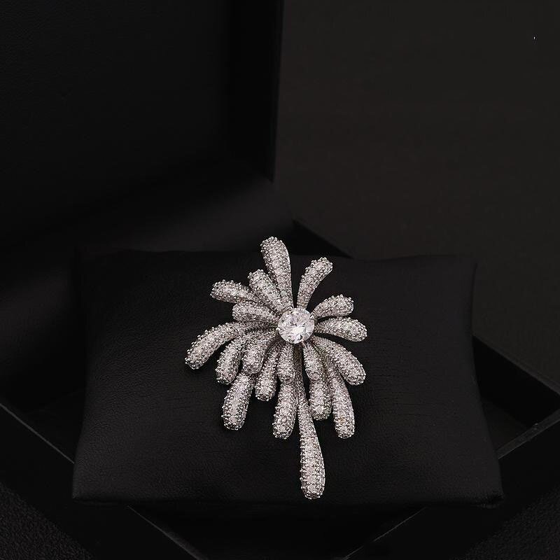 Luxury Brooch Factory - OEM/ODM 2026 Light Fireworks Retro Zircon Pearl Artistic Style