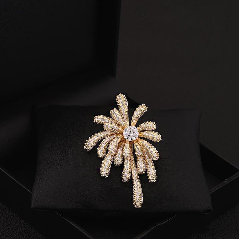 Luxury Brooch Factory - OEM/ODM 2026 Light Fireworks Retro Zircon Pearl Artistic Style