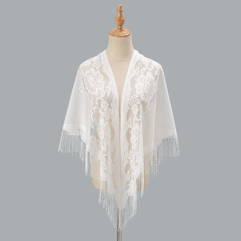 Triangle Shawl Manufacturer - OEM/ODM Women's New Summer Polyester Tassel Fashionable Monochrome