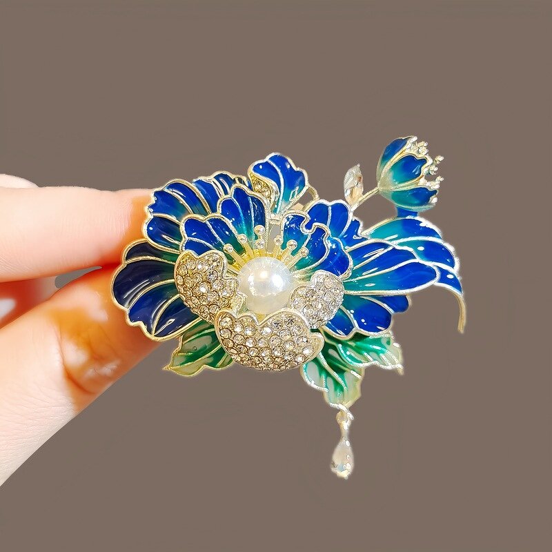 Flower Brooch Factory - OEM/ODM Cute Peony Elegant Exquisite Chinese Style Classical Pin
