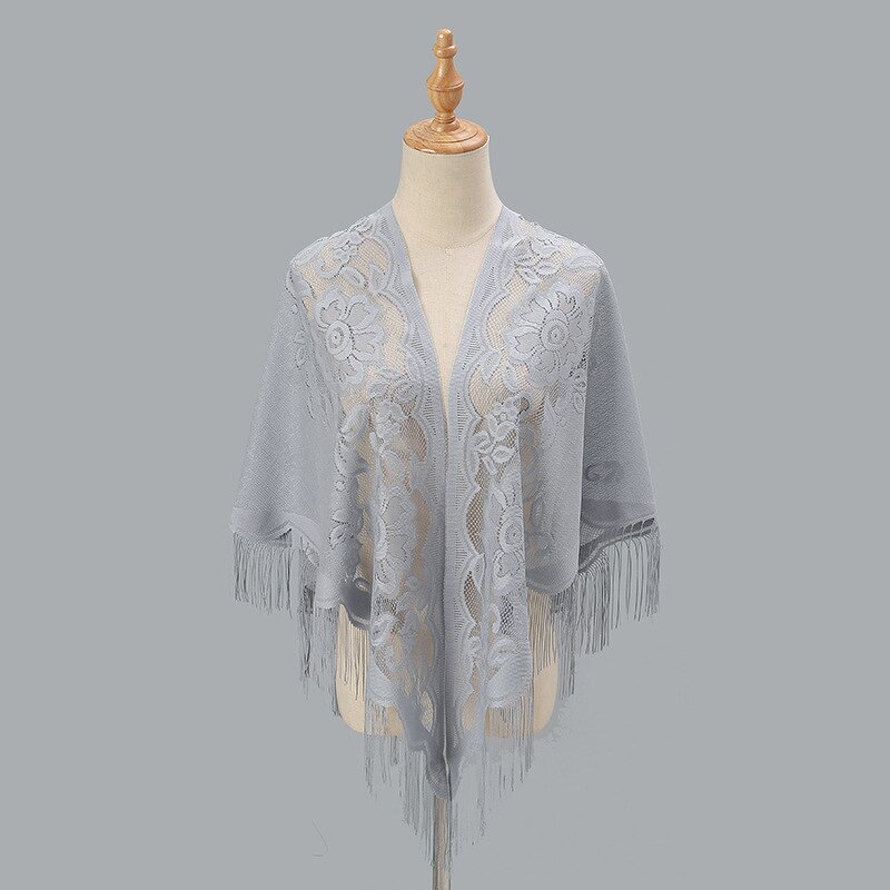 Triangle Shawl Manufacturer - OEM/ODM Women's New Summer Polyester Tassel Fashionable Monochrome