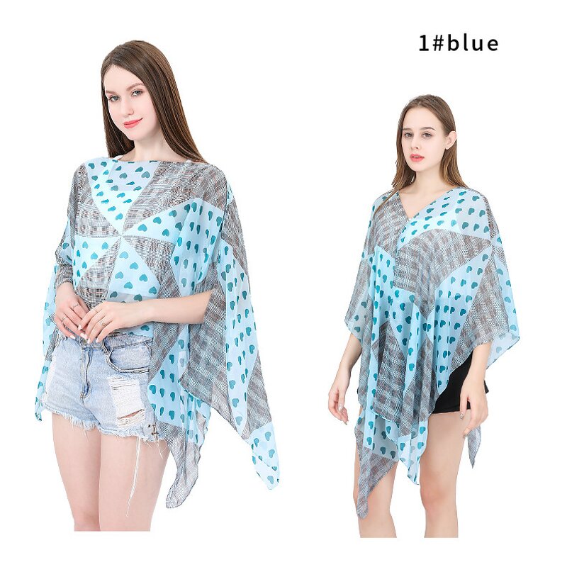 Beach Shawl Factory - OEM/ODM Summer Hot Selling Cherish Printed Sunscreen Gauze Scarf