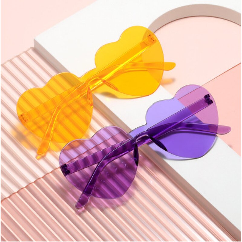 Jelly Sunglasses Manufacturer - OEM/ODM European American Women Street Photography Peach Heart Cute