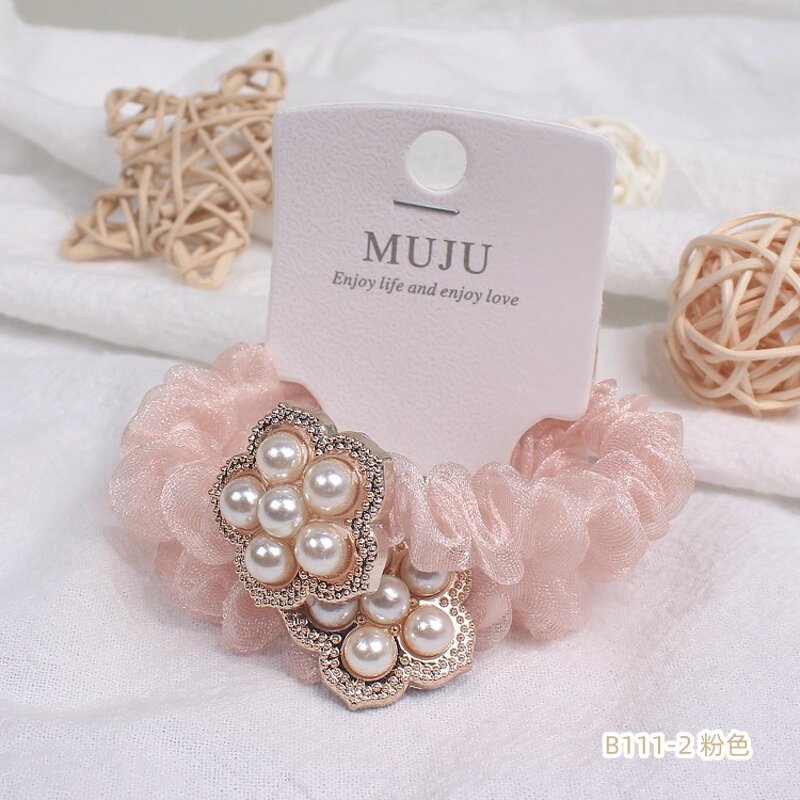 Pearl Hair Rope Manufacturer - OEM/ODM Fashion 2-Piece Set Light Luxury Flower Card Hair Ties