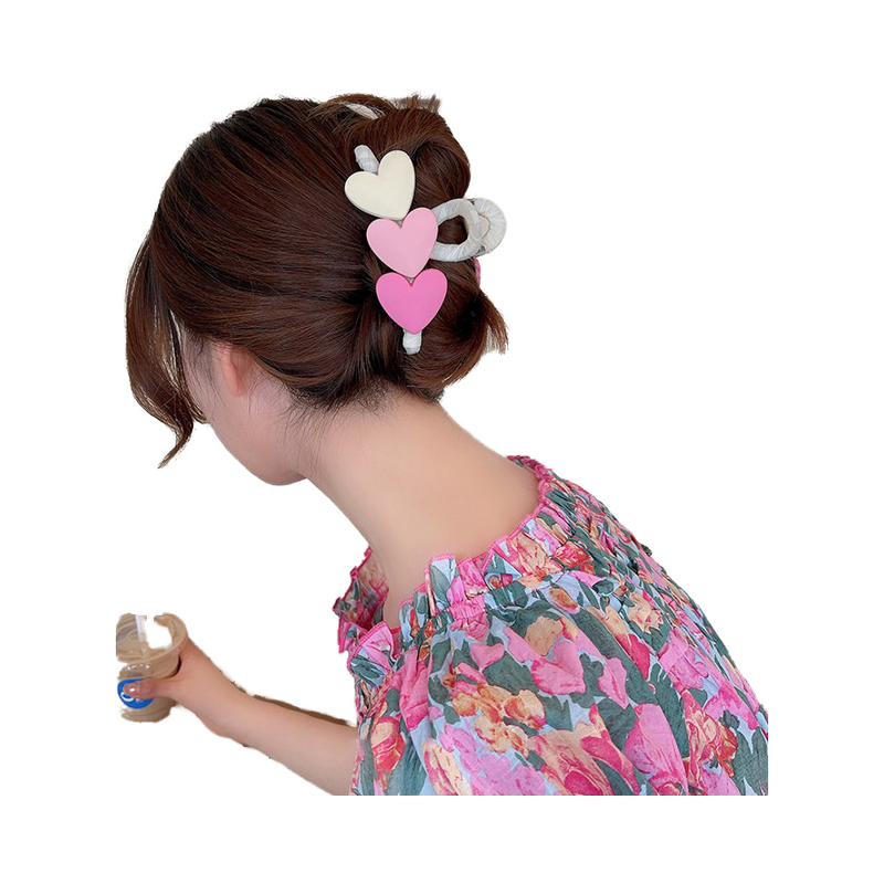 Hair Clip Factory - OEM/ODM Korean Gradient Heart Back Women Summer Simple Sweet Shark