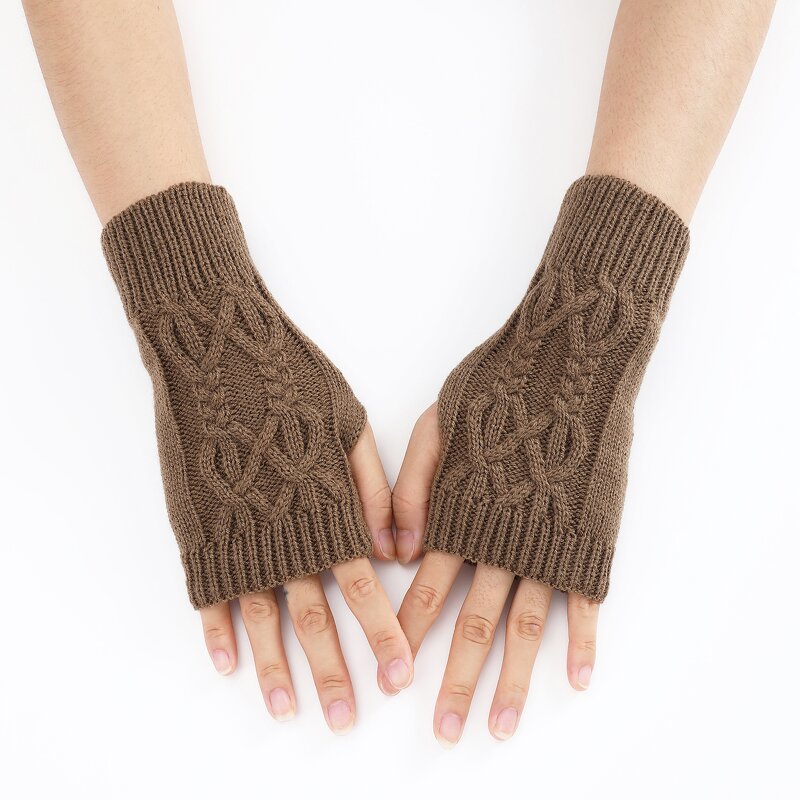 Knit Wrist Mittens Manufacturer - OEM/ODM Women Warm Gloves With Thumb Hole Winter Arm Warmer