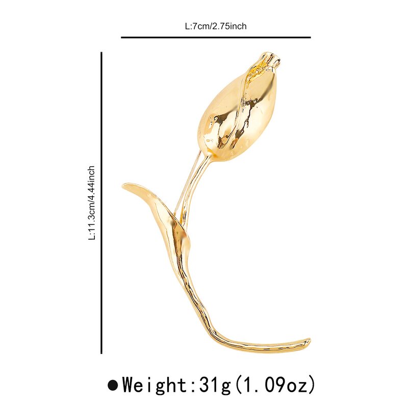 Tulip Brooch Factory - OEM/ODM Exaggerated Large Flower Pin for Women Vintage Party