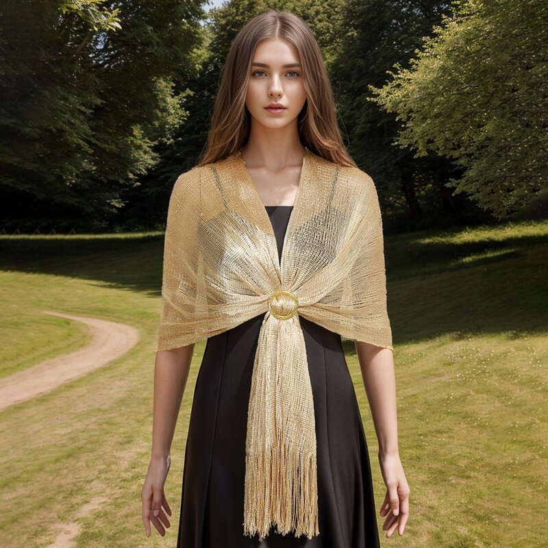 Beach Shawl Factory - OEM/ODM 2025 New Summer Sunscreen Gold Sliver Bikini Cardigan Button