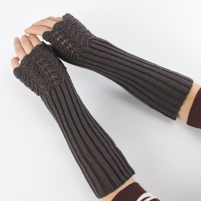 Open Finger Gloves Factory - OEM/ODM Jacquard Women Warm Knit Wrist Warmers Winter Arm
