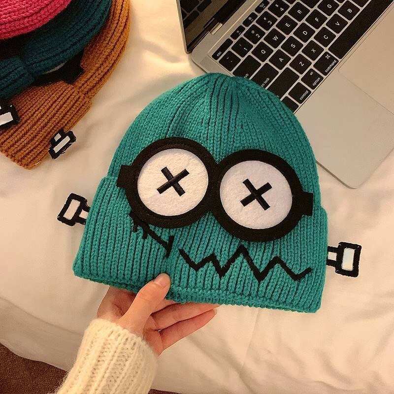 Crochet Beanie Factory - OEM/ODM Adults Boys Girls Cartoon Puff Printing Winter Warm Acrylic