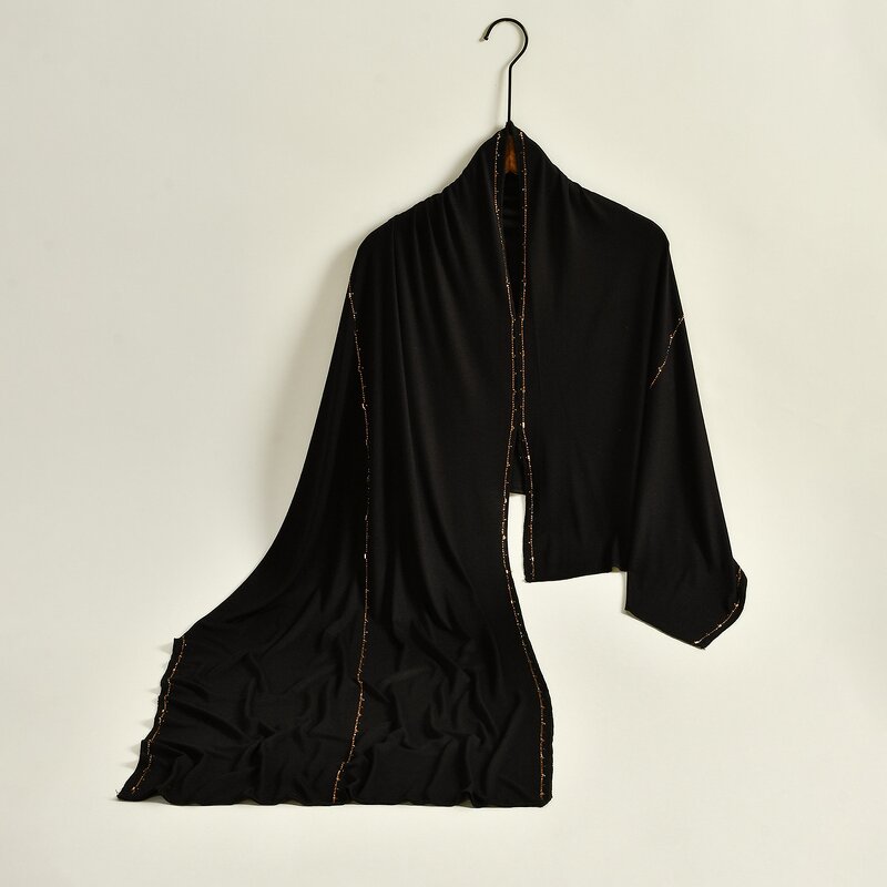 Muslim Shawl Factory - OEM/ODM Fashionable Rhinestone Women Chiffon Versatile Solid Color