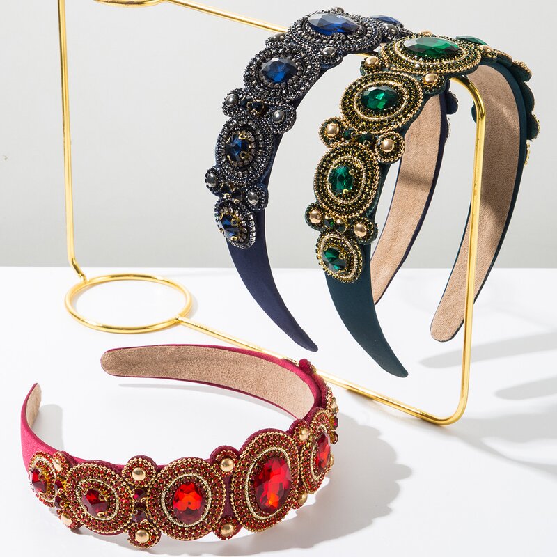 Headband Factory - OEM/ODM Wholesale Retro Baroque Fashion Luxury Colored Rhinestone