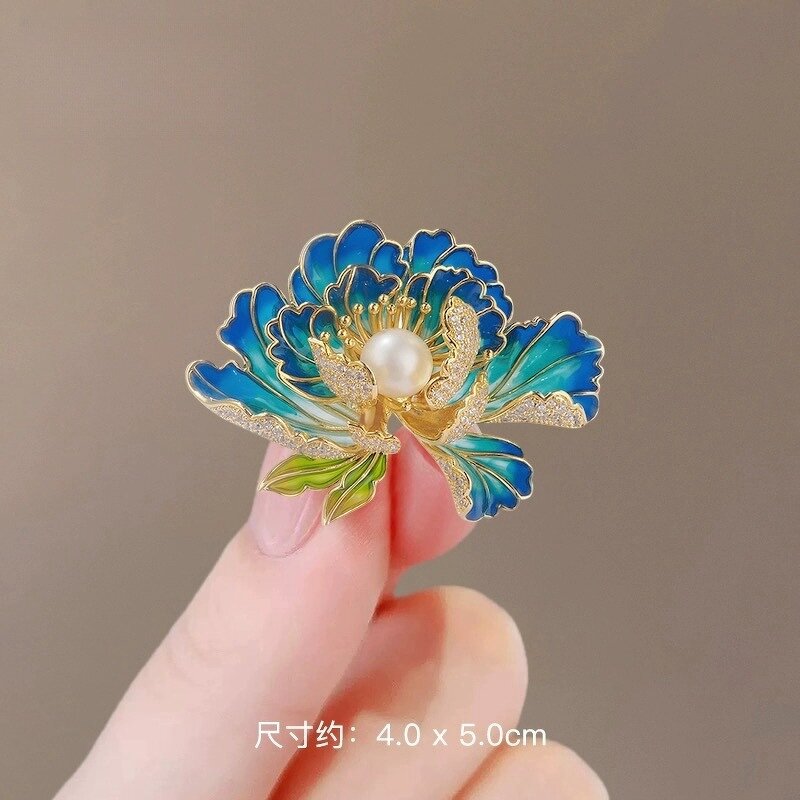 Flower Brooch Factory - OEM/ODM Cute Peony Elegant Exquisite Chinese Style Classical Pin