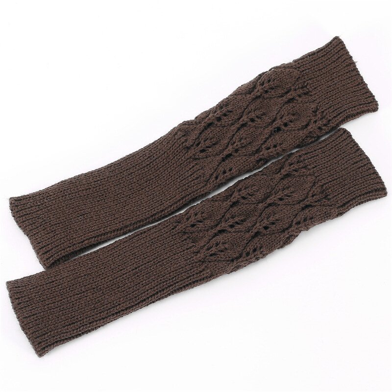 Fingerless Gloves Factory - OEM/ODM Fashion New Hollow Out Leaves Knitted Wrist Arm