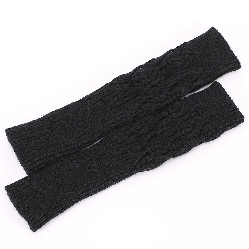 Fingerless Gloves Factory - OEM/ODM Fashion New Hollow Out Leaves Knitted Wrist Arm