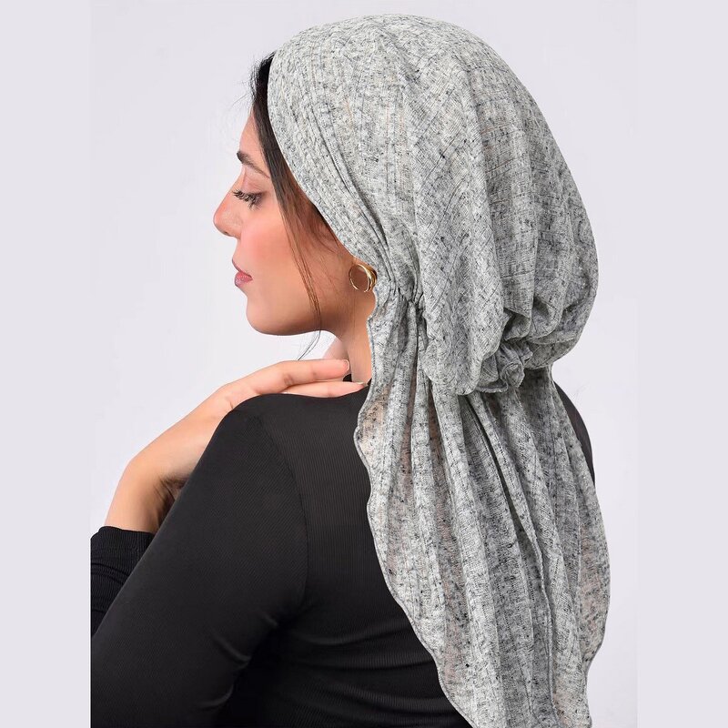 Headscarf Manufacturer - OEM/ODM New Style Fashion Pretied Striped Design Adjustable Plain