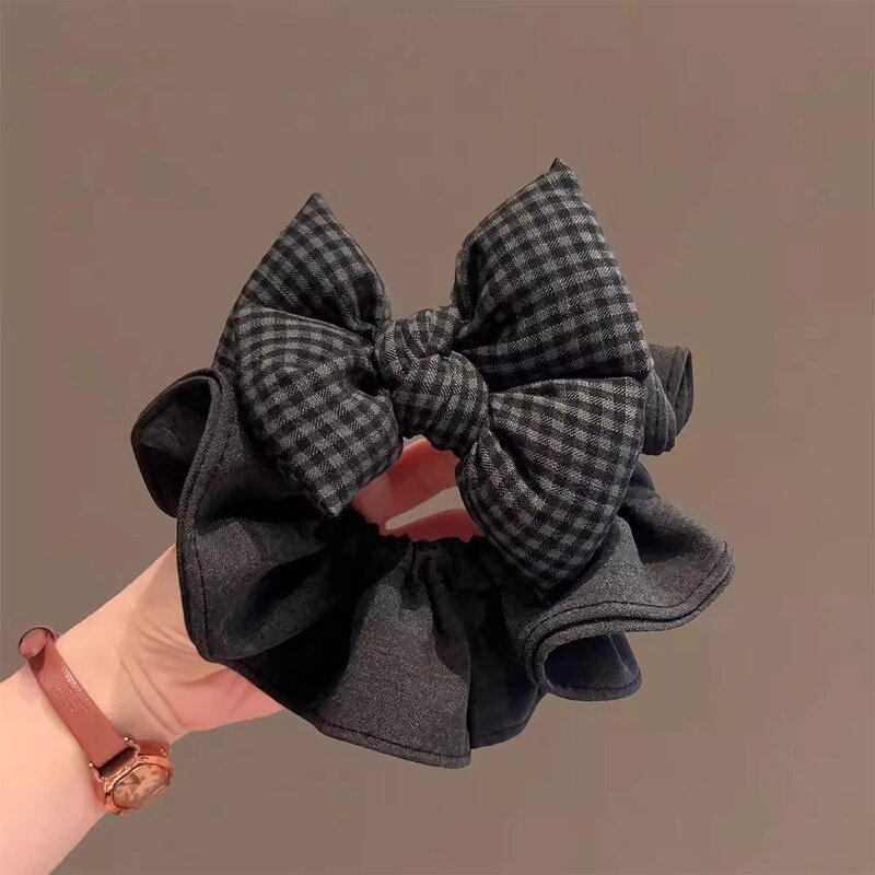 Hair Band Manufacturer - OEM/ODM Gray Bow High Elasticity Handmade for Ponytails Headdress