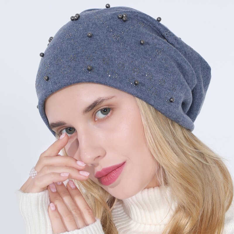 Winter Hat Factory - OEM/ODM European American New Super Soft Rhinestone Windproof