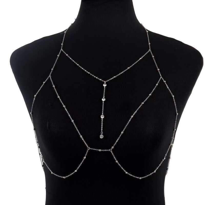 Body Chain Necklace Factory - OEM/ODM Luxury Crystal Rhinestone Hot Selling 18K Gold Plated