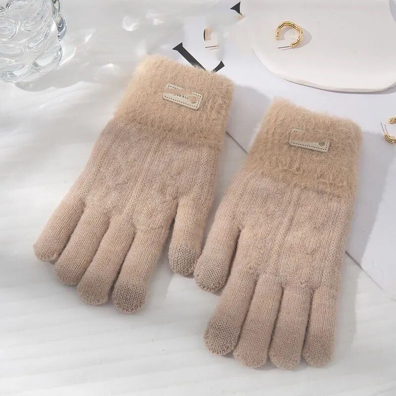 Korean Style Gloves Factory - OEM/ODM Warm Touch Screen Knitted Plus Velvet Thickened Student