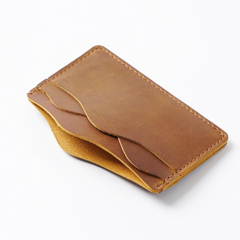 Leather Cardholder Supplier - OEM ODM Custom Color Logo Full Grain Cow Genuine