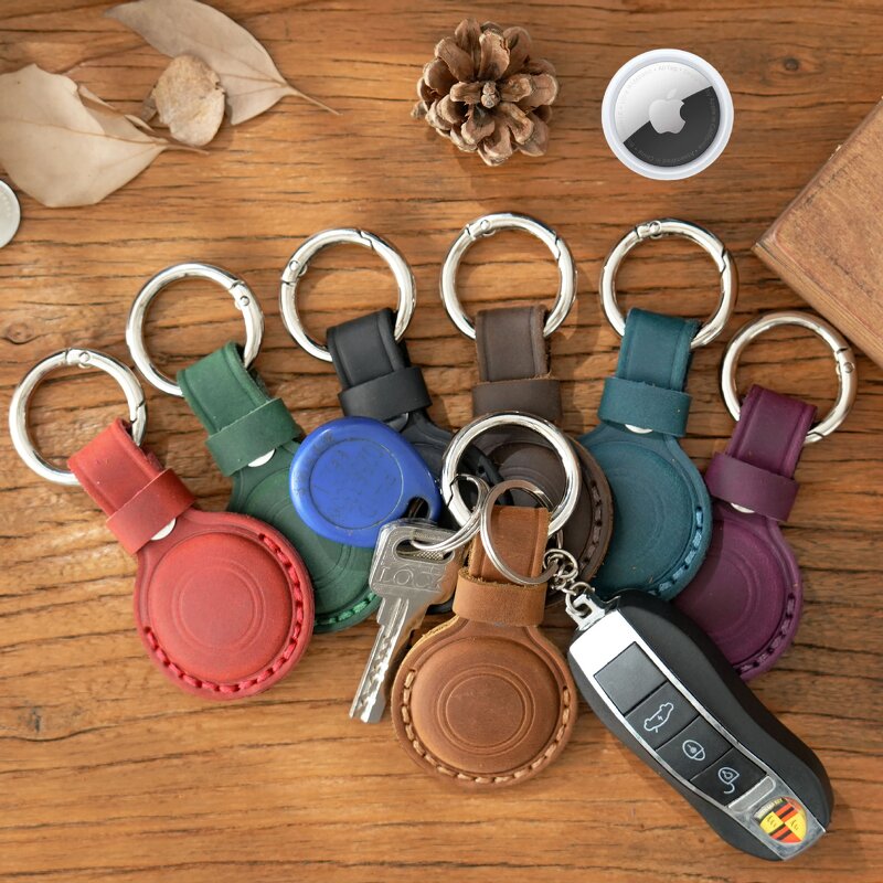 Leather Key Finder Case Manufacturer - Laser Engraving Custom Logo Genuine Full Grain