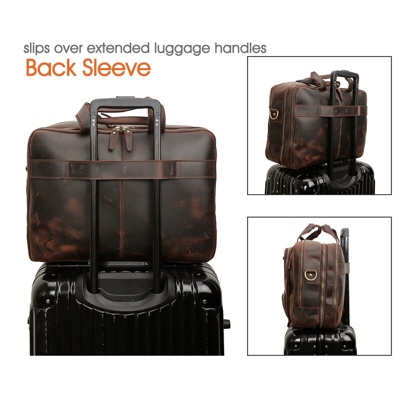 Leather Messenger Briefcase Manufacturer - Customize Logo Hot Sale Vintage Crazy Horse