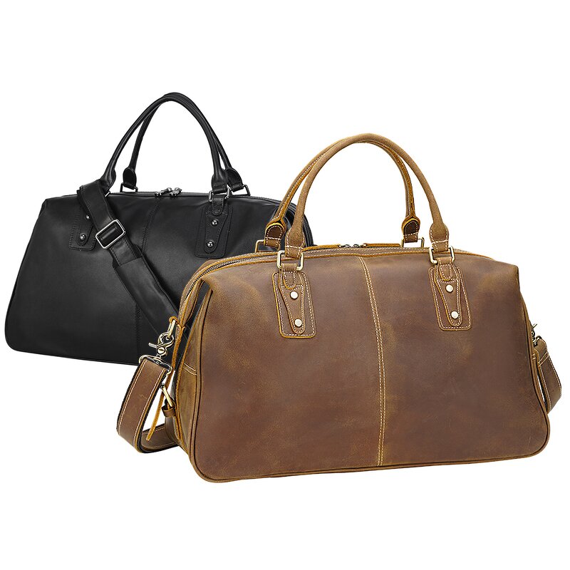 Leather Duffel Bag Supplier - Big Volumes Crazy Vintage Crazy Horse for Men Retro
