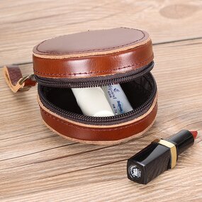 Leather Coin Purse Manufacturer - Unisex Retro Small Purse OEM ODM Genuine Zipper