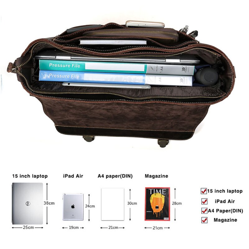 Leather Shoulder Messenger Bag Supplier - TIDING OEM Custom Top Layer Crazy Horse