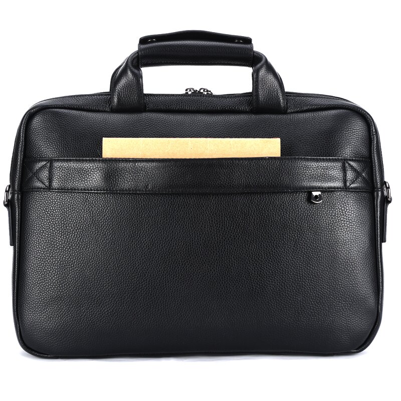 Leather Laptop Briefcase Supplier - Wholesale Large Black Capacity Genuine Business