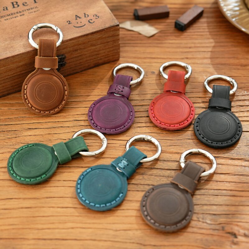Leather Key Finder Case Manufacturer - Laser Engraving Custom Logo Genuine Full Grain