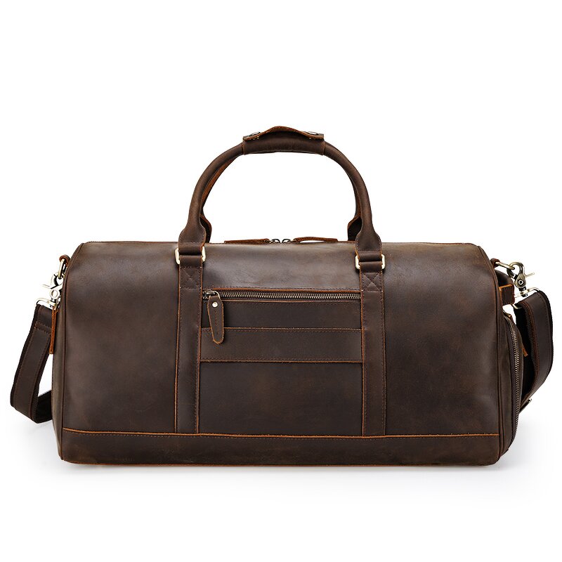Leather Travel Duffle Bag Supplier - Hot Sale Vintage Large with Shoe Compartment