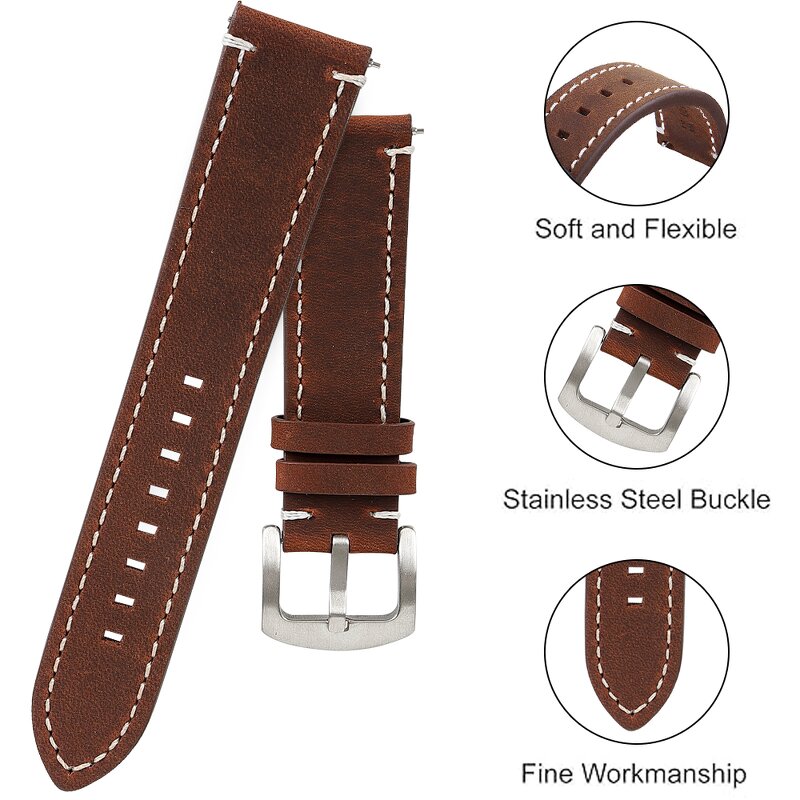 Leather Watch Strap Supplier - Real Leather Custom Color Full Grain Cowhide