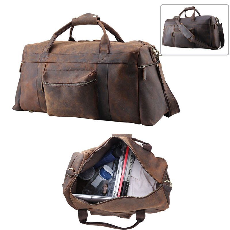 Leather Duffle Bag Supplier - High Quality Customize Genuine Mens Weekender
