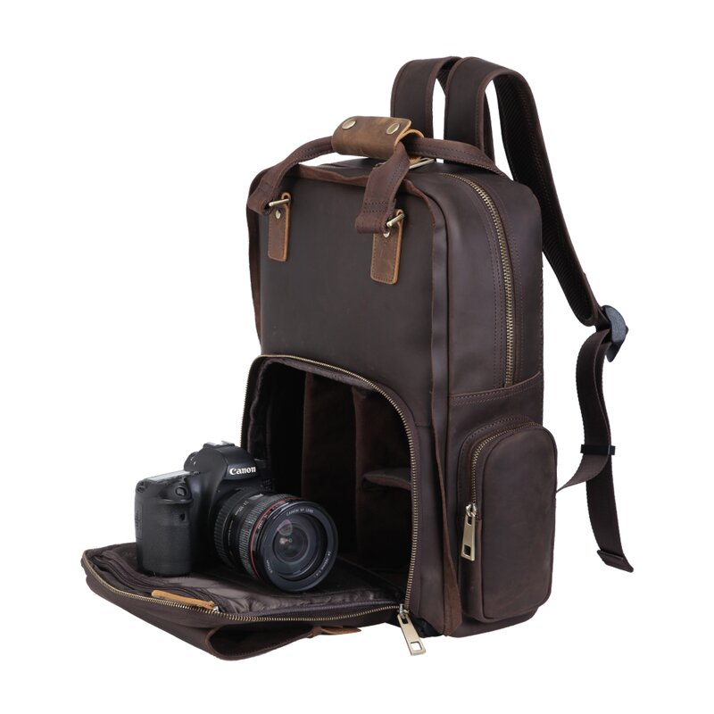 Leather Camera Backpack Manufacturer - Latest Design Customized Logo Hiking Travel