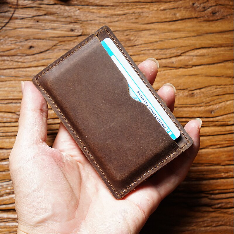 Leather Cardholder Manufacturer - Factory Wholesale OEM ODM Custom Color Crazy Horse