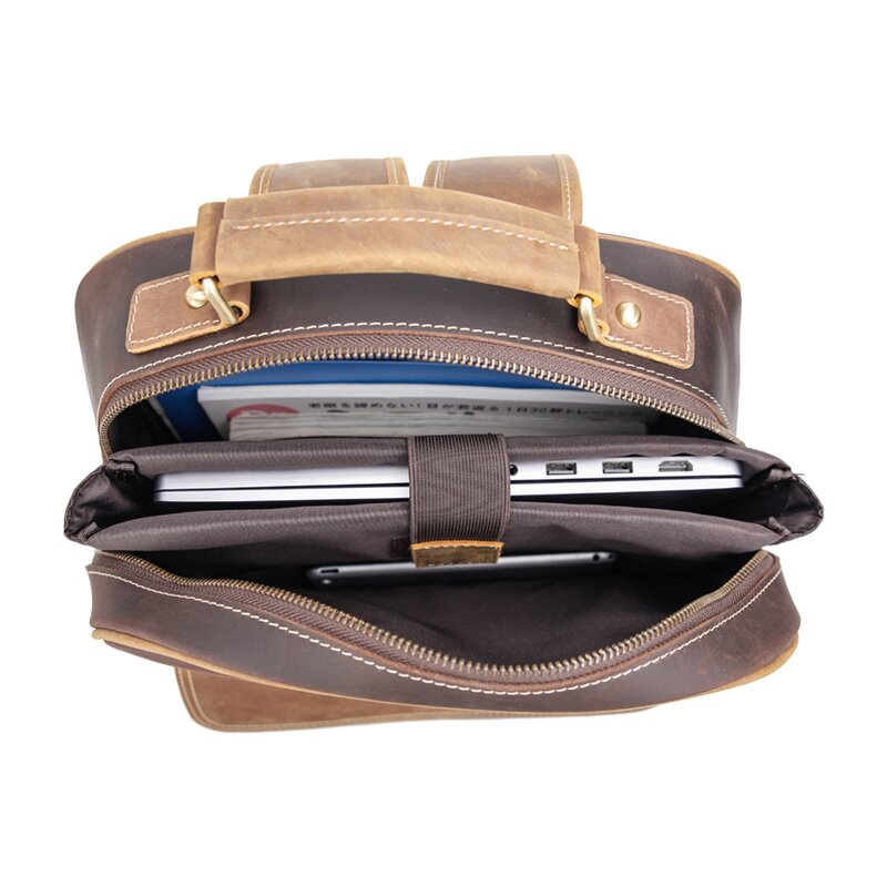 Leather Backpack Manufacturer - Tiding Vintage Style High Quality Full Grain Top