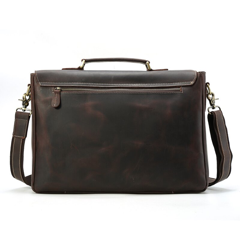 Leather Shoulder Messenger Bag Supplier - TIDING OEM Custom Top Layer Crazy Horse