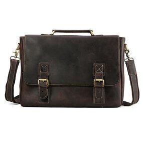 Leather Shoulder Messenger Bag Supplier - TIDING OEM Custom Top Layer Crazy Horse
