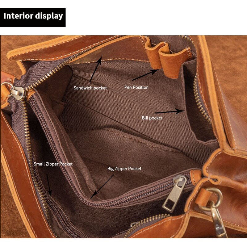 Leather Clutch Bag Manufacturer - New Arrival Full Grain Genuine Crazy Horse Vintage