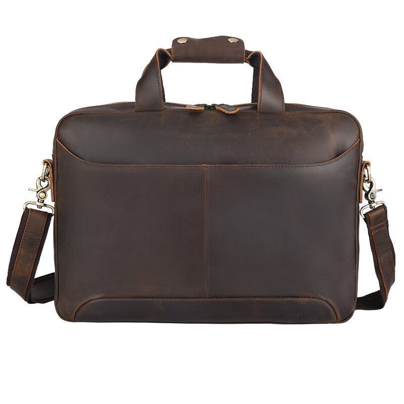 Leather Laptop Briefcase Manufacturer - Men Genuine Computer 15.6 Inches Full Grain